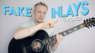 Fake Inlay Sticker 1 Year Later Pros amp Cons 🎸 Changing the Inlay Stickers [upl. by Christian]