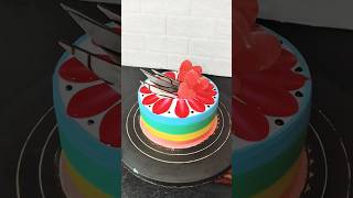 Multi colour cake mix gel Recipe Rainbow 🌈 cake shortsfeedviralsshorts [upl. by Bruning739]