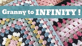 Easy Crochet Blanket Project  Infinity Granny Square  Infinity Granny Rectangle [upl. by Senoj]