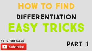 How to find out differentiation in easy tricks [upl. by Kcireddor]