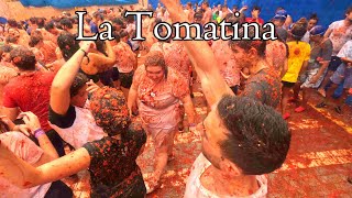 La Tomatina Spain 2023 Buñol tomatofight walkthrough [upl. by Edwards119]