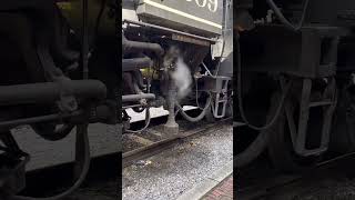 Big Steam Locomotive injector pulling water from the tender steamengine train locomotive short [upl. by Dougy]