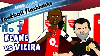 ROY KEANE vs PATRICK VIEIRA HIGHBURY TUNNEL Football Flashback No7 Parody funny cartoon [upl. by Nosrak]