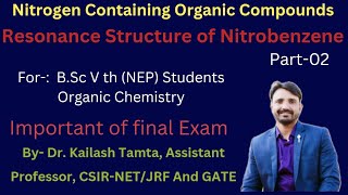 Resonance of Nitrobenzene Aromatic Nitro Compound Resonance Structure And Hybride Structure [upl. by Nayrda]