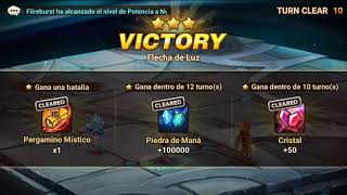 SIMULACION DE BATALLA 1 FLECHA DE LUZ SUMMONERS WARS [upl. by Flossy994]