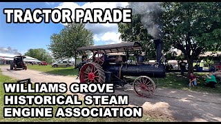 Williams Grove Antique Tractor Parade Including Steam Farm Tractors [upl. by Blinni]