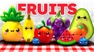 Fruits and Vegetables Names by Baby Fruit Dancing  Sensory Video and Audio [upl. by Ellinad975]