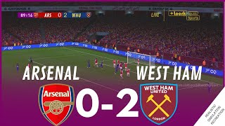 Arsenal vs West Ham 02 MATCH HIGHLIGHTS • Video Game Simulation amp Recreation [upl. by Lap]