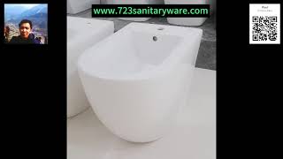 83 rimless free standing toilet  wall hung and bidet toilet with SGS CE tornado flush toilet wc [upl. by Atiugal]