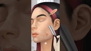 ASMR facials hairs remove animation youtube [upl. by Goodson688]