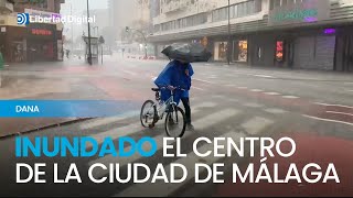 DANA  Inundado el centro de la ciudad de Málaga [upl. by Yrotciv514]