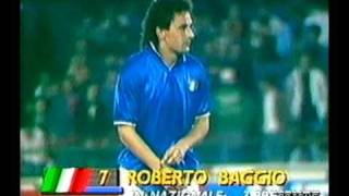 BAGGIO  1 goal against Uruguay 1989 Friendly [upl. by Ahsiem]