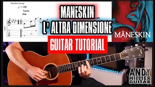 Måneskin  L altra dimensione Guitar Tutorial [upl. by Ayal]