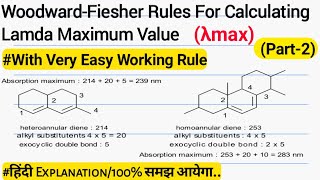 Woodward Fieser Rules For Calculating Lamda Maximum ValueOrganic Chemistry UV SpectroscopyPart2 [upl. by Eahsram666]