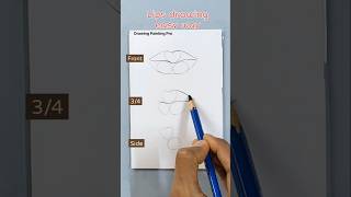 How to Draw Lips Front  34 Side view  Easy way lips drawing 💋 shorts art [upl. by Bonny]