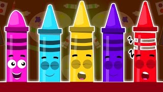 Мелки Ten в кровати  потешки  образовательная детская песня  Crayons Ten In The Bed  Baby Song [upl. by Leduar]