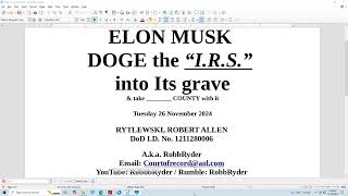 ELON MUSK  DOGE the quotI R Squot into Its grave Along w  COUNTY [upl. by Anabahs]