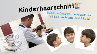 Kinderhaarschnitt für Jungs mit Schere geschnitten Tutorial [upl. by Karli46]