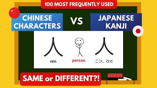 100 Most Frequently Used Japanese Kanji VS Chinese Characters Comparison [upl. by Anirazc]