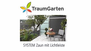 Aufbau eines SYSTEM Zauns aus WPC und Glas mit Lichtleiste [upl. by Groot290]