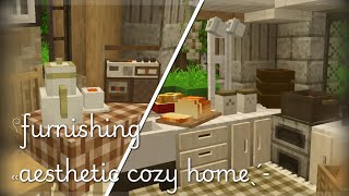 Aesthetic one room Home 🧹🧺꒱ Furnishing with me 🐈੭ Minecraft pe ෆ [upl. by Albina]