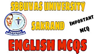 SBBUVAS UNIVERSITY SAKRAND PAST PAPERS  SBBUVAS UNIVERSITY SAKRAND  SBBUVAS ENGLISH MCQS [upl. by Artemas]