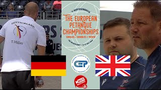 Huitième ALLEMAGNE vs ANGLETERRE Championnat dEurope doublette à pétanque 2022 au PaysBas [upl. by Runkle]