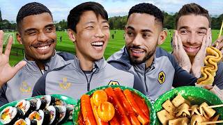 Wolves Players try Korean Street Food for the first time Ft Hwang Hee Chan [upl. by Fisa]