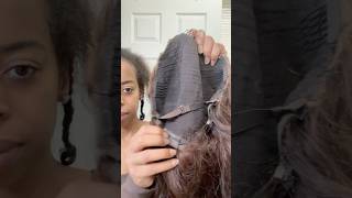 I cut the frontal of my old wig to turn it into a half wig☺️ hollywoodhair celebrityhair hairlook [upl. by Leverett]