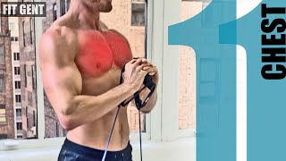 11 Resistance Band Chest Exercises  NO ATTACHING [upl. by Fidel]