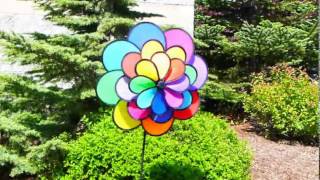 24 Petal Flower Triple Wheel Spinner  In the Breeze  Wholesale Garden Decor [upl. by Tildy589]