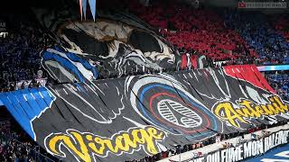 Le tifo de PSG Lens contre les interdictions de fumigènes 02112024 [upl. by Enialem772]