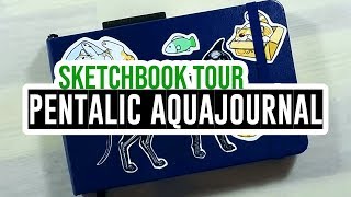 Sketchbook tour  Pentalic AquaJournal pocket size review 📚 [upl. by Sivatco196]