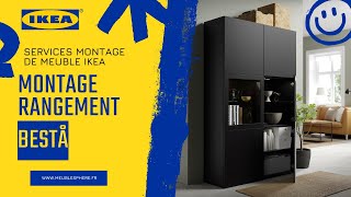 Montage meuble Besta Ikea avec avec portes vitrées SINDVIK [upl. by Dukie]