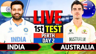 India vs Australia 1st Test Day 2  IND vs AUS Live Match  Live Cricket Match Today India Bating [upl. by Nhguaval500]