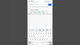 Python Program to print Calendar shorts shortvideo shortsfeed short subscribe shortsviral [upl. by Llet921]