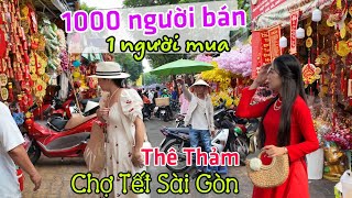 Thê thảm Chợ Đồ Tết lớn nhất Sài Gòn đường Hải Thượng Lãng Ông  Không bằng phân nữa năm ngoái [upl. by Jarus]