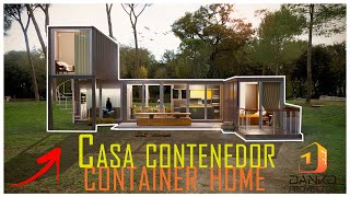 DISEÑO de CASA con CONTENEDORES MARITIMOS  CONTAINER HOUSE  DISEÑO INOVADOR con 21  60M2  2020 [upl. by Ellivro]