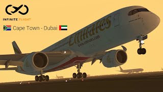 Infinite Flight  Cape Town to Dubai  Emirates A350  MultiPlayer Flight Simulator TimeLapse [upl. by Yager]