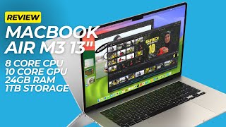 M3 13quot MacBook Air Review  8 Core CPU 10 Core GPU 24GB RAM 1TB Storage [upl. by Adnotal]