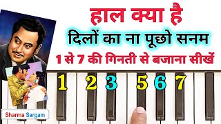 हाल क्या हैं दिलों का ना पूछो सनम  गिनती से बजाना सीखें  Haal Kya Hai Dilon Ka Piano Tutorial [upl. by Rehtae]