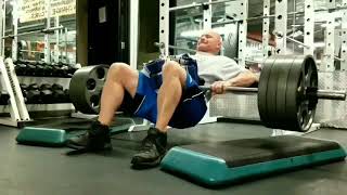 54 yr old bodybuilder trains GLUTES wBarbell Hip Thrusters [upl. by Airamahs160]