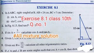 class 10th exercise 81 trigonometry question number first।chapter 8 trigonometry class 10th। maths [upl. by Corney552]