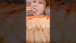 Raw Shrimp Sashimi 😋 MIYU ASMR asmr asmreating asmrfood mukbang miyuasmr [upl. by Hyps]