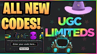 NEW ALL WORKING CODES FOR UGC LIMITED IN AUGUST 2024 ROBLOX UGC LIMITED CODES [upl. by Carin]