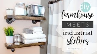 DIY Farmhouse Meets Industrial Shelving [upl. by Ronny]