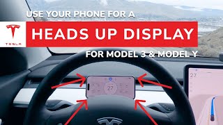 Use your Phone as a heads up display in your Tesla Model Y or Model 3 [upl. by Loss933]