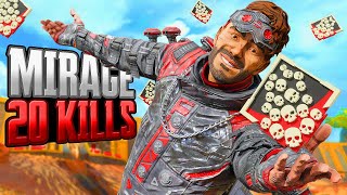 AMAZING Mirage 21 KILLS and 4165 Damage Apex legends Gameplay Season 18 [upl. by Alby]