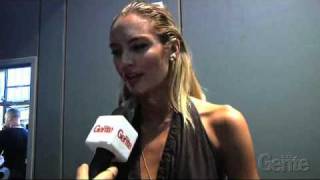 Candice Swanepoel backstage at animale and interview [upl. by Aenaj]