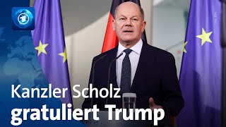 USWahl Bundeskanzler Scholz zum Wahlsieg Trumps [upl. by Flanders782]